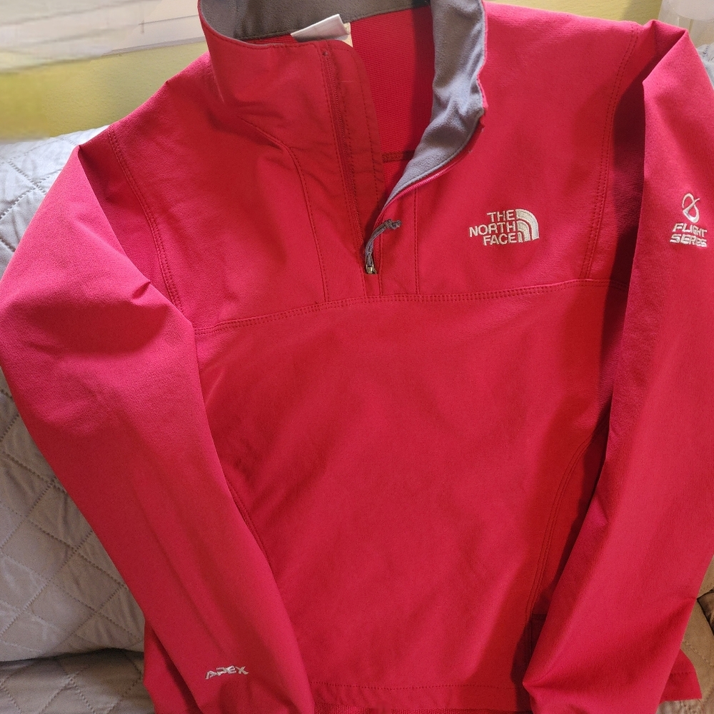The North Face Jacket Womens Small Orange Soft Shell 1/4 Zip Hiking Apex G32 - Picture 10 of 10